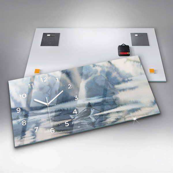 Vízszintes üvegóra Halász a tavon