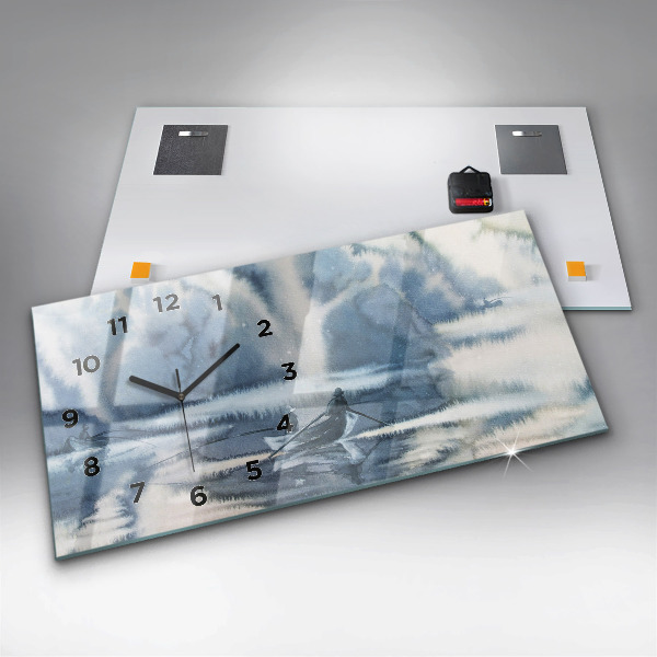 Vízszintes üvegóra Halász a tavon