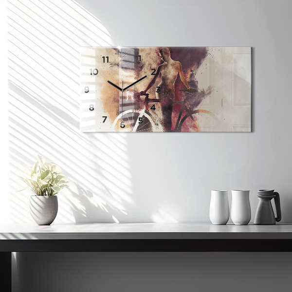 Vízszintes üvegóra Nő és a kerékpár