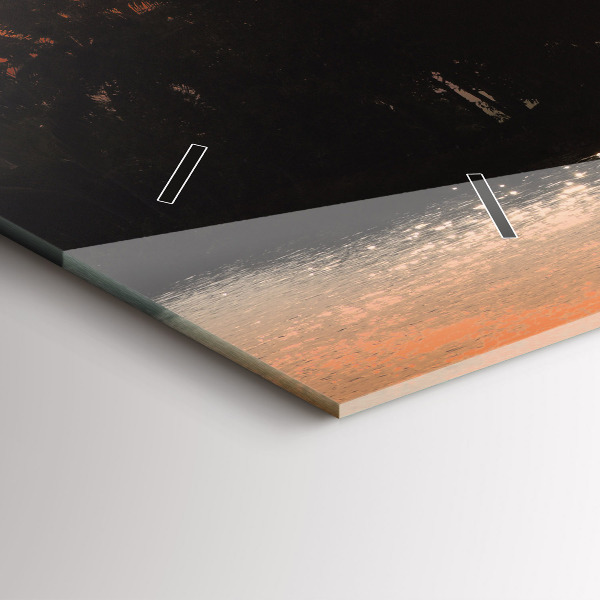 Vízszintes üvegóra Naplemente pálmafák ünnepek