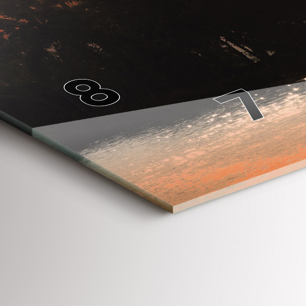 Vízszintes üvegóra Naplemente pálmafák ünnepek