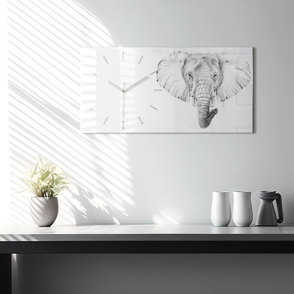 Vízszintes üvegóra Vektor elefánt fej