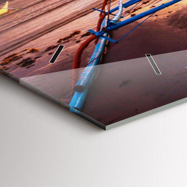 Vízszintes üvegóra Hajó és naplemente