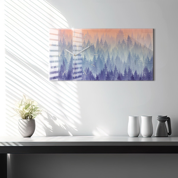 Vízszintes üvegóra Erdő a ködben