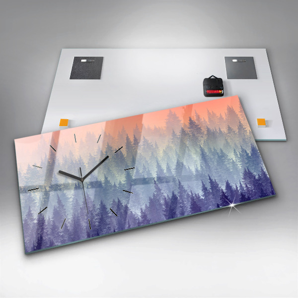 Vízszintes üvegóra Erdő a ködben