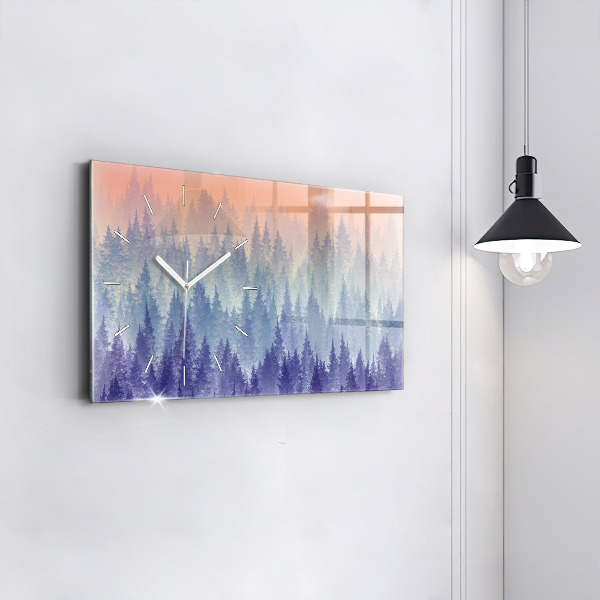 Vízszintes üvegóra Erdő a ködben