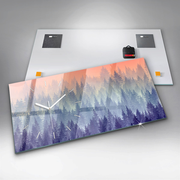 Vízszintes üvegóra Erdő a ködben