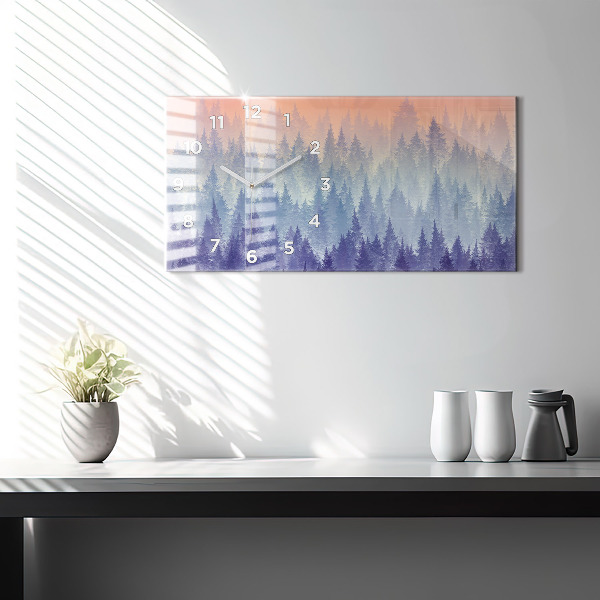 Vízszintes üvegóra Erdő a ködben