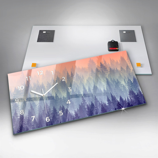 Vízszintes üvegóra Erdő a ködben