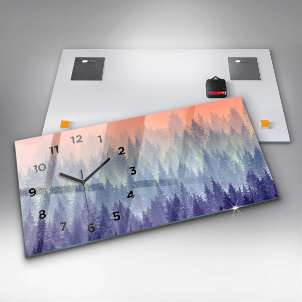 Vízszintes üvegóra Erdő a ködben