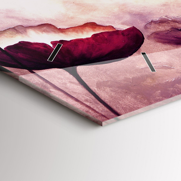 Vízszintes üvegóra Virágok Virágzó Pipacsok