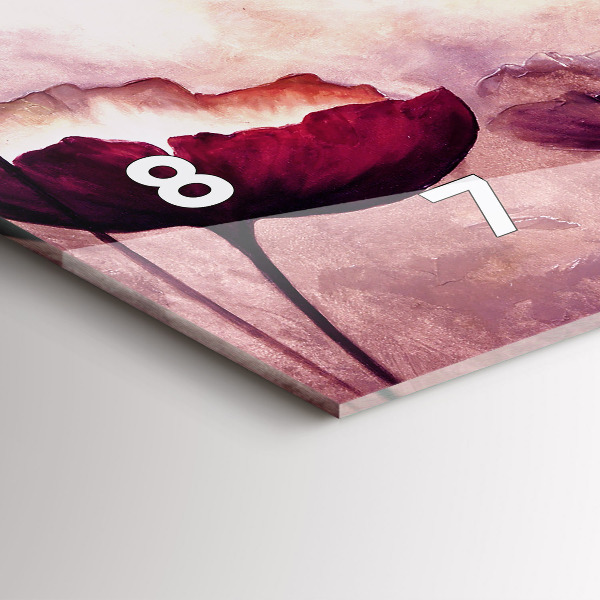 Vízszintes üvegóra Virágok Virágzó Pipacsok