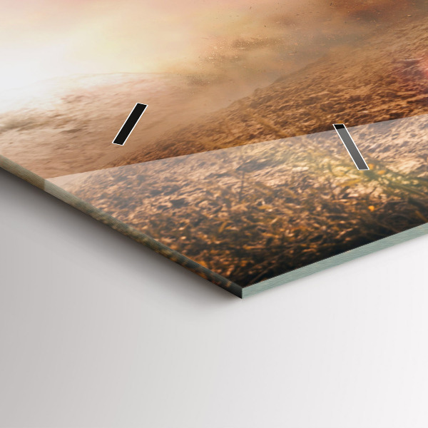 Vízszintes üvegóra Ember egy motorkerékpáron