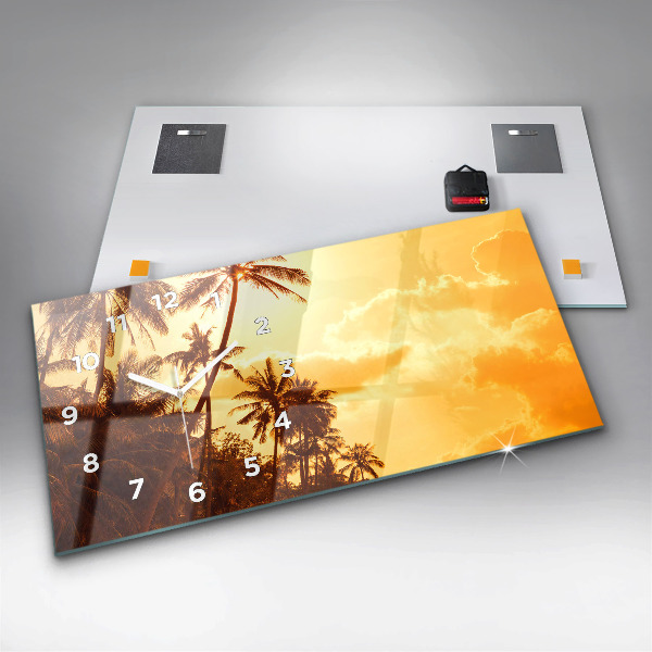 Vízszintes üvegóra Napos pálmafák