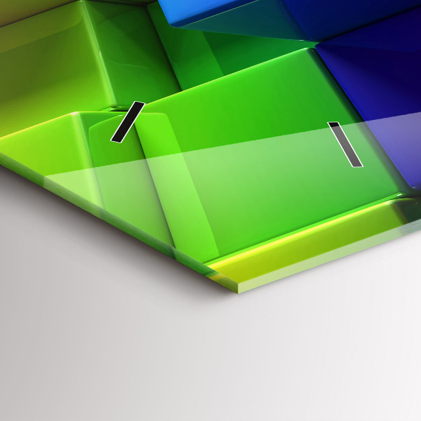 Vízszintes üvegóra Színes kockák