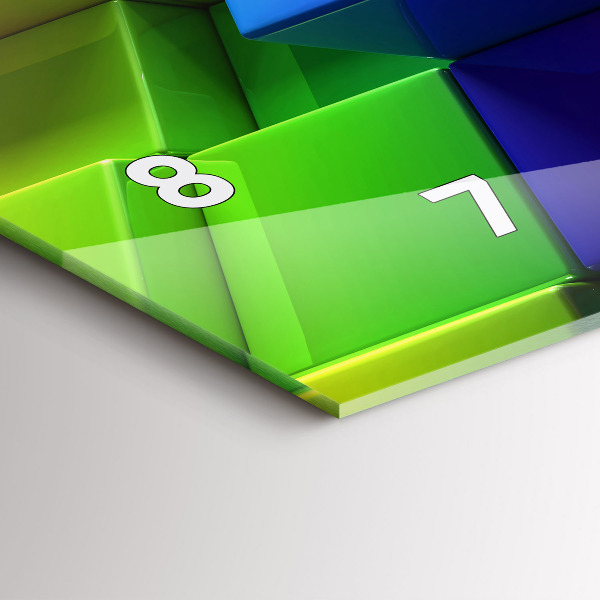 Vízszintes üvegóra Színes kockák