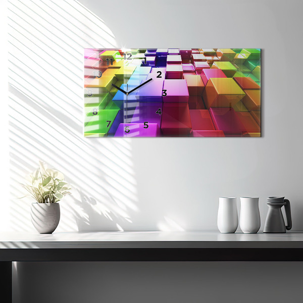 Vízszintes üvegóra Színes kockák