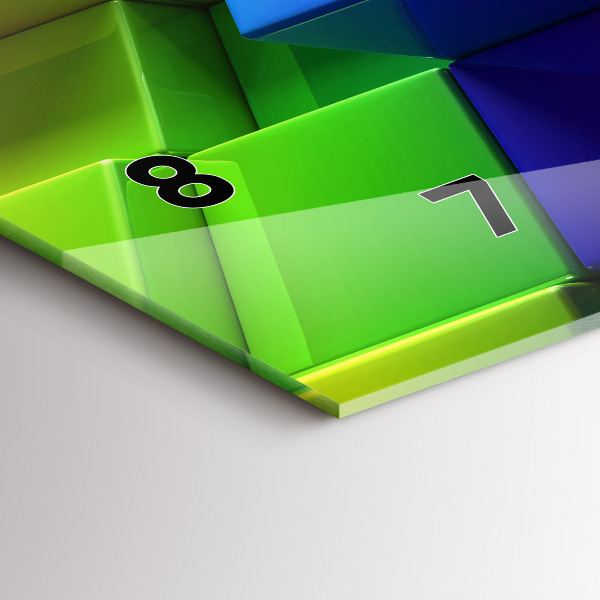 Vízszintes üvegóra Színes kockák