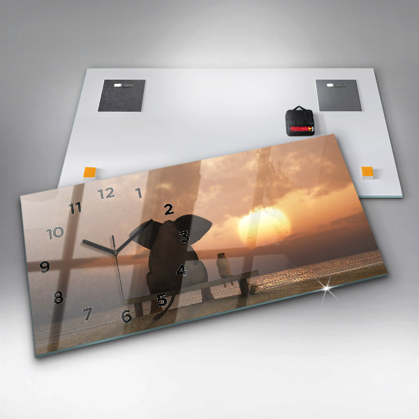 Vízszintes üvegóra Állatok naplemente