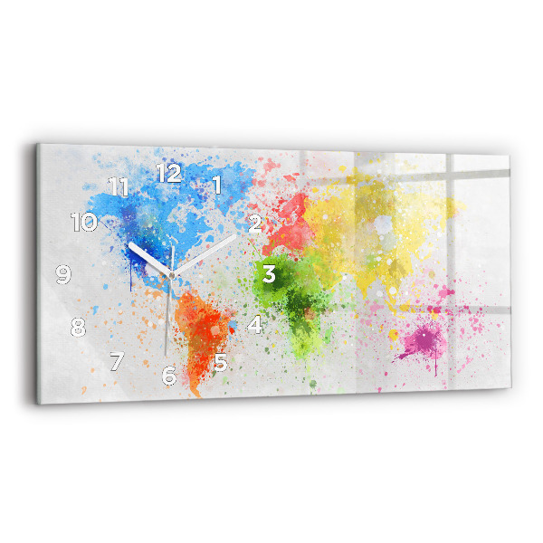 Vízszintes üvegóra Világtérkép papíron