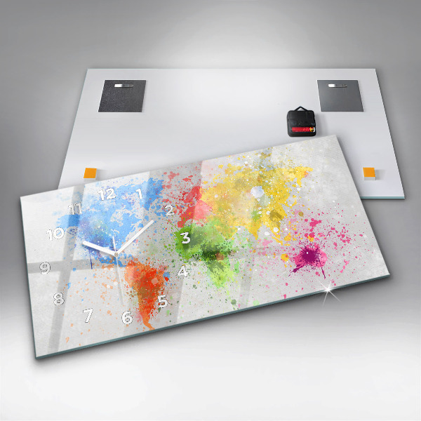 Vízszintes üvegóra Világtérkép papíron