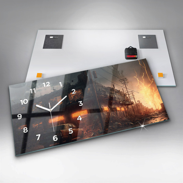 Vízszintes üvegóra Apokaliptikus épület