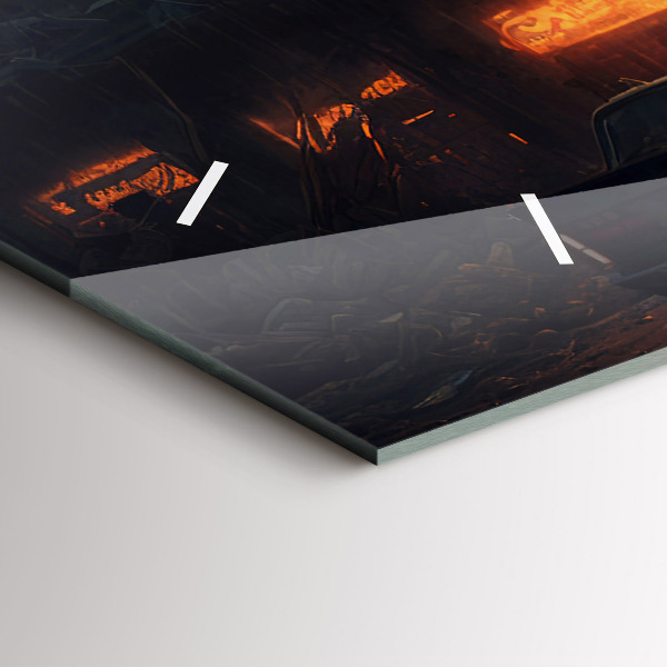 Vízszintes üvegóra Apokaliptikus épület