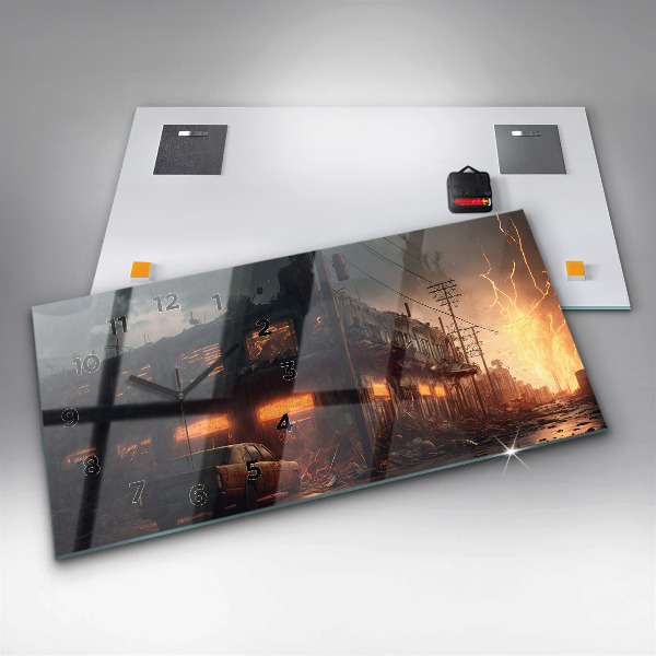 Vízszintes üvegóra Apokaliptikus épület