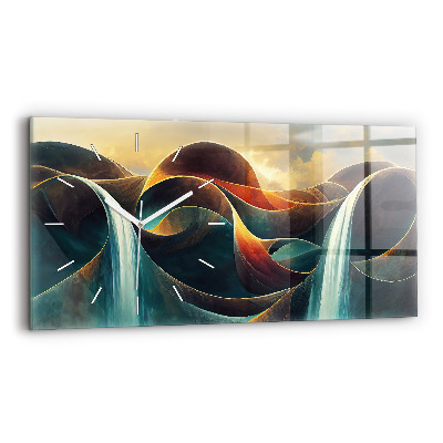 Vízszintes üvegóra Folyó vízesés háttér