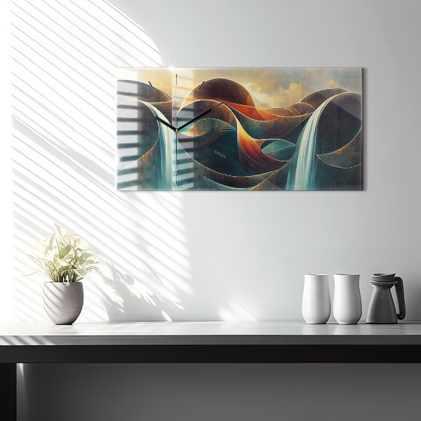 Vízszintes üvegóra Folyó vízesés háttér