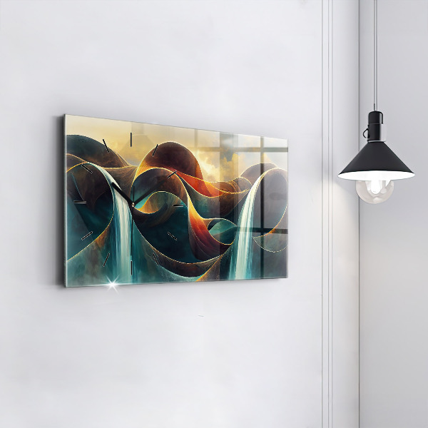 Vízszintes üvegóra Folyó vízesés háttér