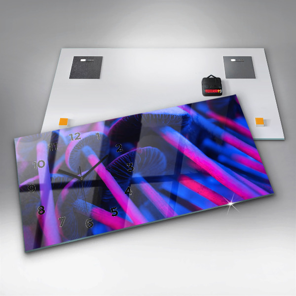 Vízszintes üvegóra Mágikus gombák színes