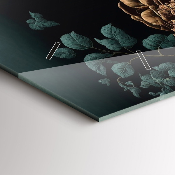 Vízszintes üvegóra Virág és arany pillangók