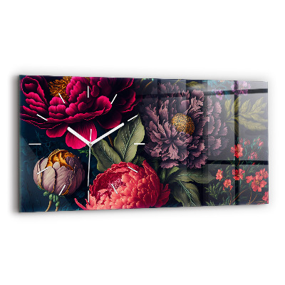 Vízszintes üvegóra Vintage virágcsokor