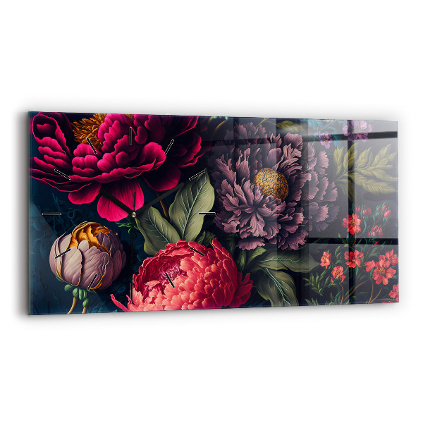 Vízszintes üvegóra Vintage virágcsokor