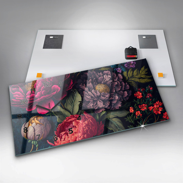 Vízszintes üvegóra Vintage virágcsokor