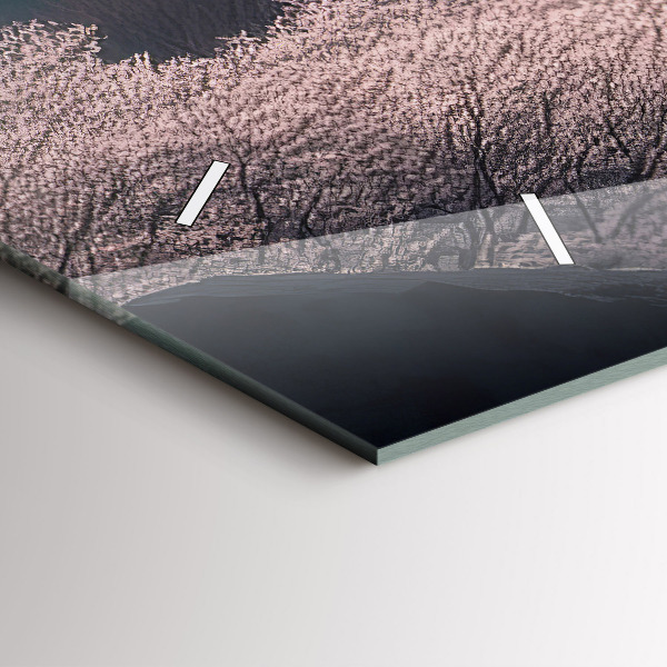 Vízszintes üvegóra Ázsiai torony cseresznyevirágok