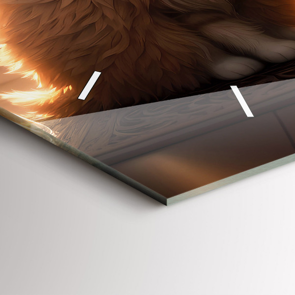 Vízszintes üvegóra Négy cica a napon