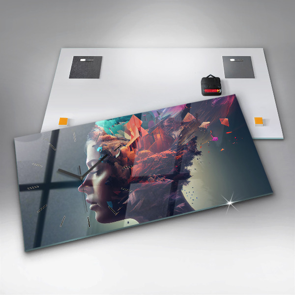 Vízszintes üvegóra Érzelmek absztrakt nő