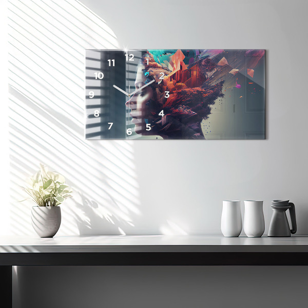 Vízszintes üvegóra Érzelmek absztrakt nő