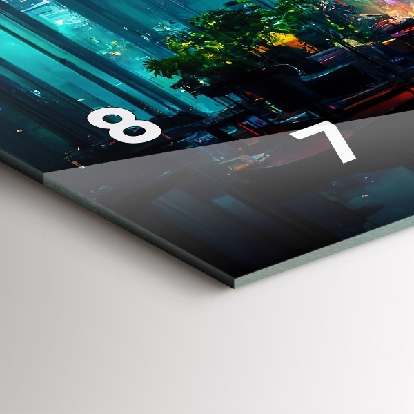 Vízszintes üvegóra Cyberpunk stílusú város