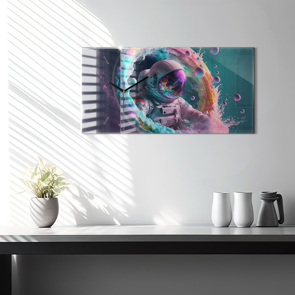 Vízszintes üvegóra Űrhajós színes felhők