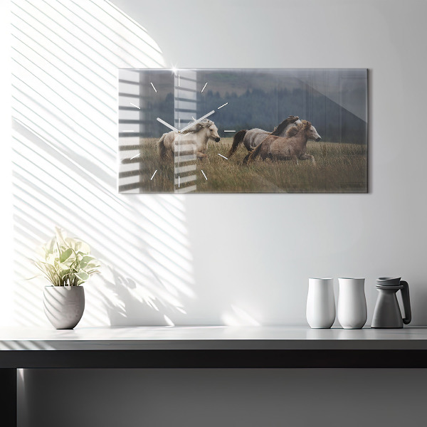 Vízszintes üvegóra Lovak vágtában