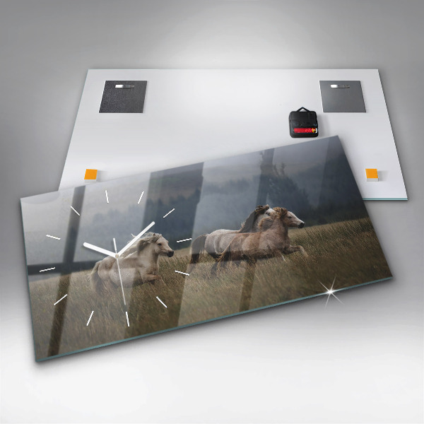 Vízszintes üvegóra Lovak vágtában