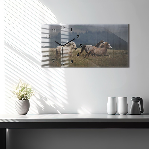 Vízszintes üvegóra Lovak vágtában