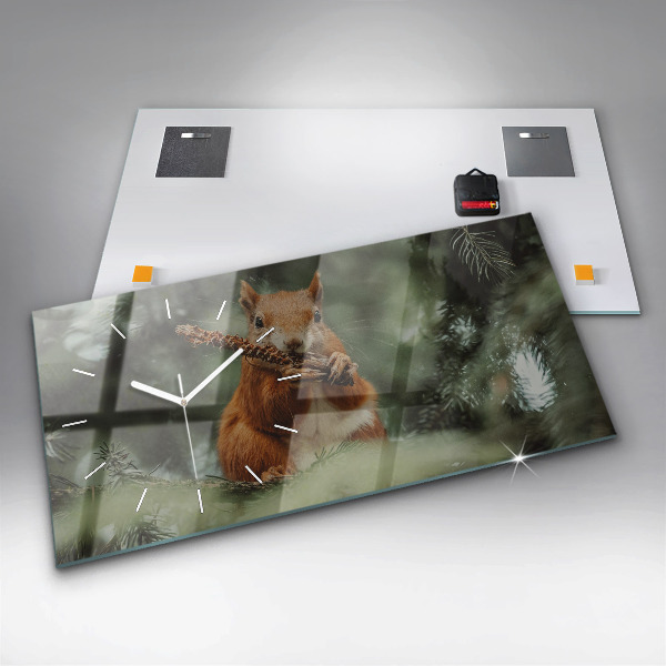 Vízszintes üvegóra Mókus és vad természet