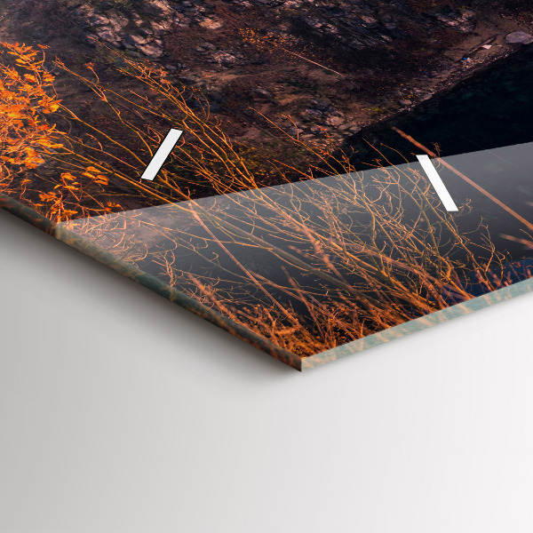 Vízszintes üvegóra Krakkói tó Zakrzówek ősz