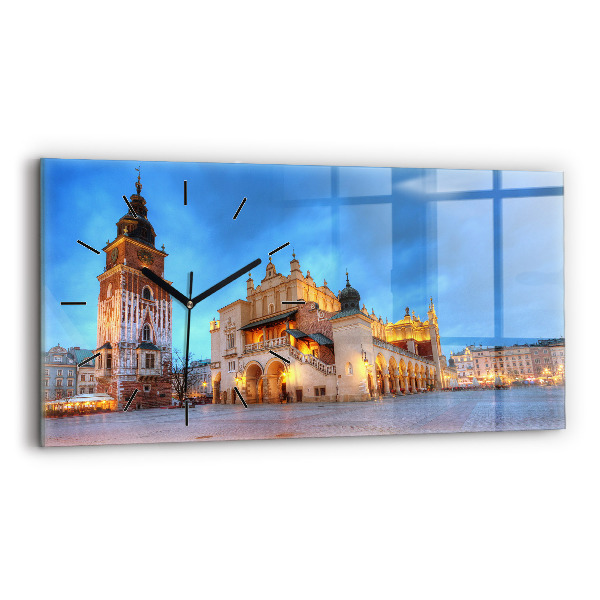 Vízszintes üvegóra Fő piactér Krakkóban