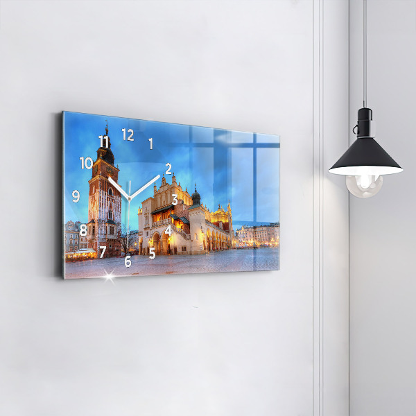Vízszintes üvegóra Fő piactér Krakkóban