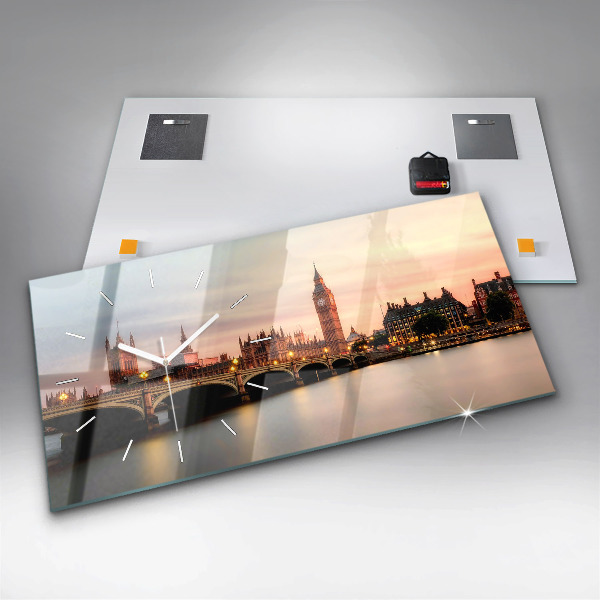 Vízszintes üvegóra Big Ben London panoráma